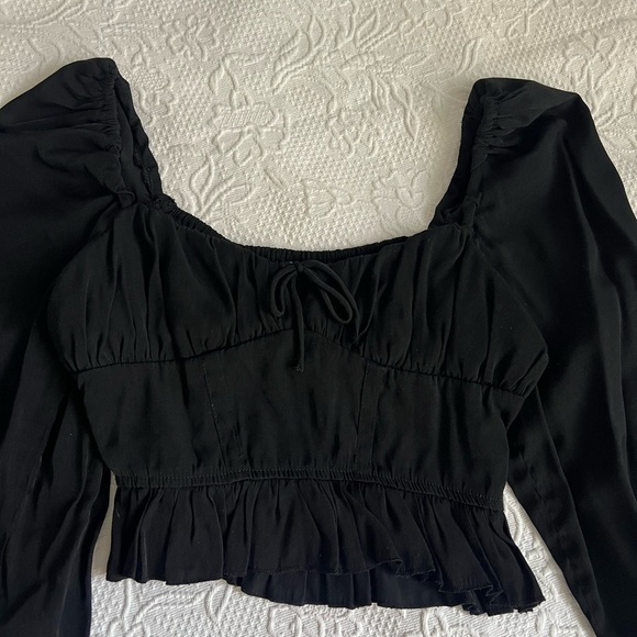 Women's Long Sleeve Crop Top - Picture 2 of 5